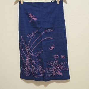 French Connection Blue Midi Pencil Skirt Casual